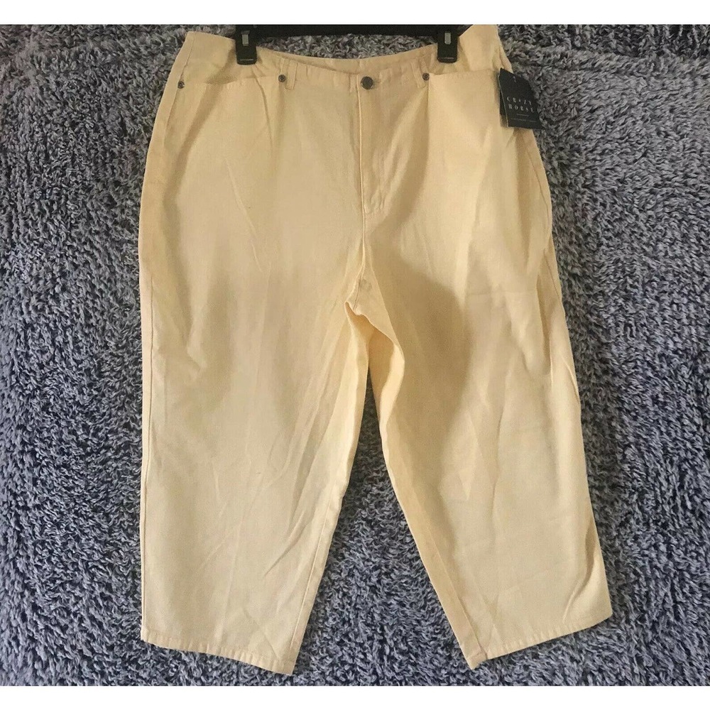 Capris Pants 16 White Crazy Horse Stretch NWT